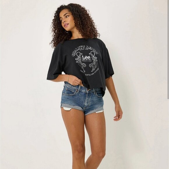 Aritzia The Castings Mid Rise Blue Denim Cut Off Shorts -Size 32 Great Condition - Picture 1 of 9